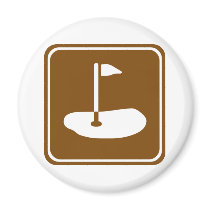 Golf Course Highway Sign Fridge Magnet