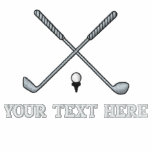 Golf crossed clubs - add your text - father's day embroidered polo shirt