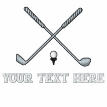 Golf crossed clubs - add your text - father's day embroidered polo shirt