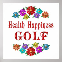 Golf de bonheur de santé affiche