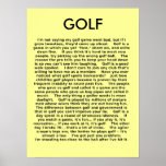 Golf Funny Poster Humour