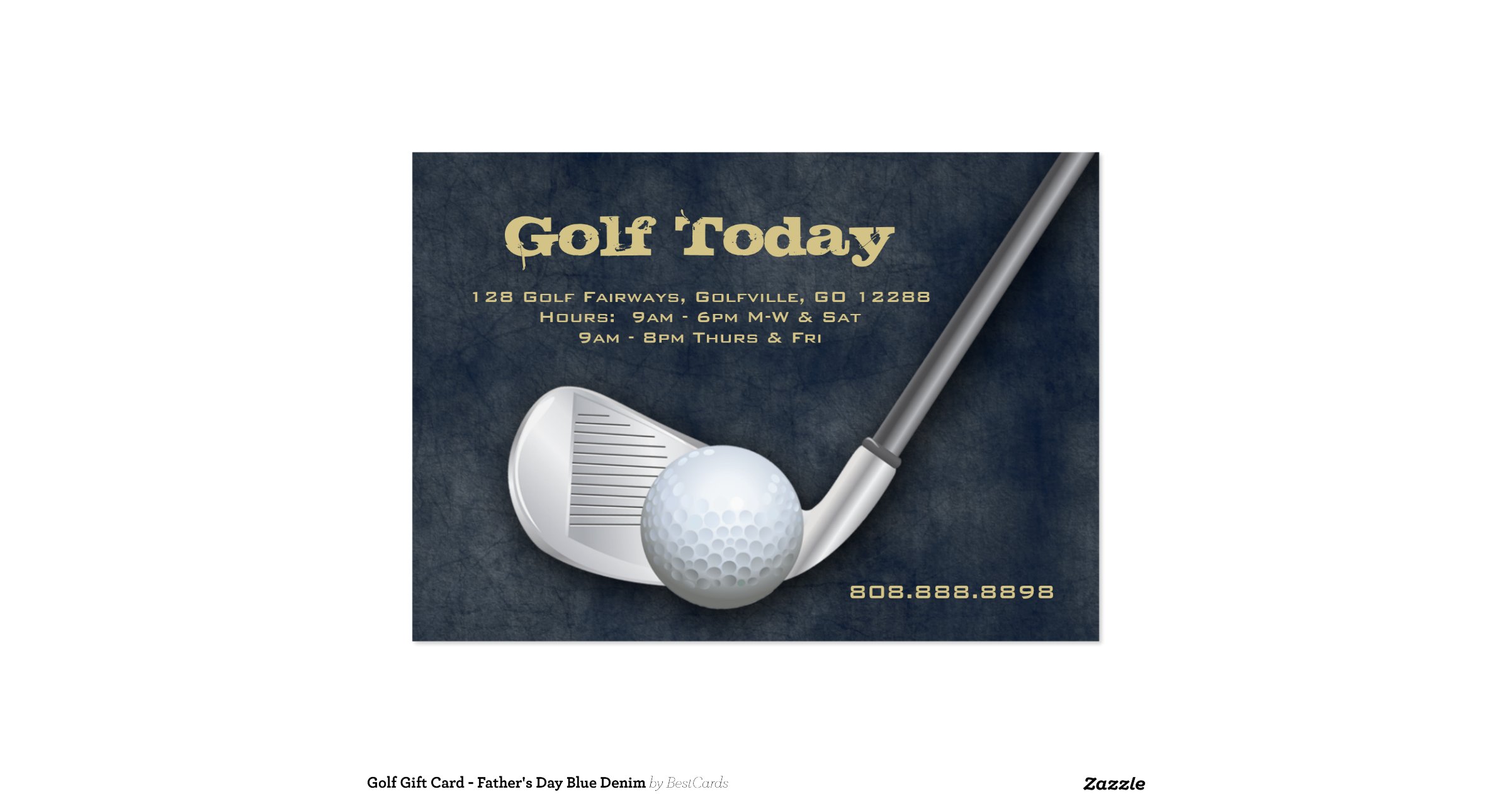 Golf Gift Card Father's Day Blue Denim Pack Of Chubby