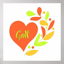 Golf Heart Posters