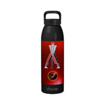 GOLF INSTRUCTOR RED RUBY MONOGRAM REUSABLE WATER BOTTLES