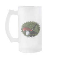 Golf Iron and Ball Glass Beer Mug
