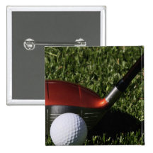 Golf Iron and Ball Square Pin