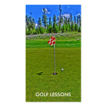 Golf Lessons bright scene custom business cards