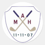 golf logo round stickers