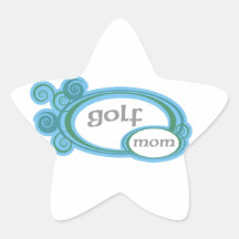 Golf Mom Swirl Star Sticker