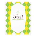 Golf Party Argyle Preppy Custom Announcement