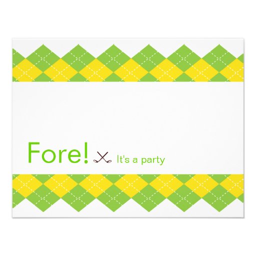 Golf Party Argyle Preppy Party Invitation