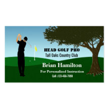 Golf Pro Instructor Business Cards