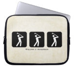 Golf Silhouetter Custom Personalized Golfer Computer Sleeve Cases
