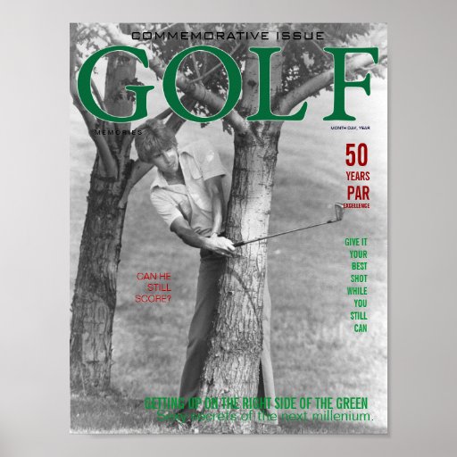 Golf Sports Magazine Cover For Golfers in Green Posters