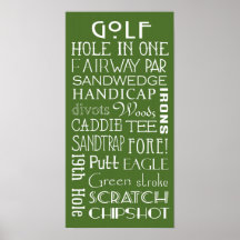 Golf Terms Subway Sign Poster