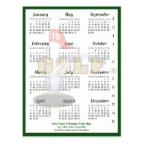 Golf Version 2013 Calendar Postcard postcards