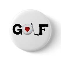 Golf with Golf Ball Pinback Button