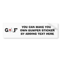 Golf With Golf Ball Tshirts and Gifts Bumper Sticker