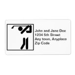 Golfer Figure Personalized Shipping Label