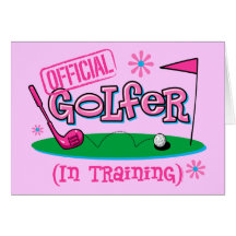 Golfeur de fille dans la formation carte de vœux