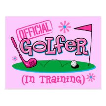 Golfeur de fille dans la formation cartes postales