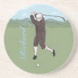 Golfeur tiré par la main et peint dessous de verres