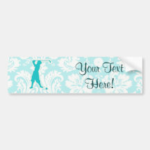 Golfeur vintage turquoise autocollants pour voiture