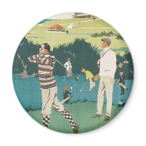 Golfing at the Club Fridge Magnet