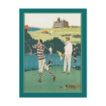 Golfing at the Club Post Card