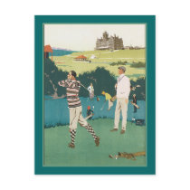 Golfing at the Club Post Card