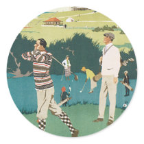 Golfing at the Club Sticker