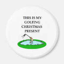 golfing christmas fridge magnet