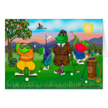 Golfing Frogs - Tournament Greeting Card