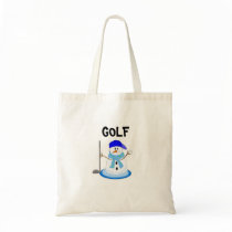 Golfing Snowman Canvas Bag