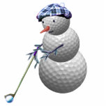 golfing snowman christmas photo sculptures