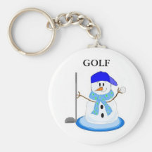Golfing Snowman Keychain