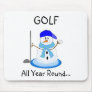 Golfing Snowman Mousepads