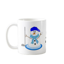Golfing Snowman Mugs