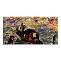 Gondola On The Grand Canal, Venice By Pierre-Augus Customized Photo Card