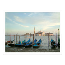 gondolas evening postcard