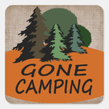Gone Camping Square Stickers