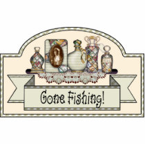 "Gone Fishing" - Decorative Door Sign Acrylic Cut Out
