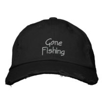 Gone Fishing Embroidered Baseball Cap / Hat