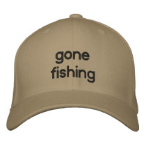 gone fishing embroidered baseball caps