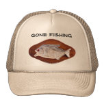 Gone Fishing sign on hat
