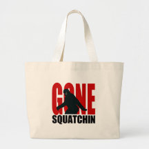 Gone Squatchin - Black and Red Canvas Bags