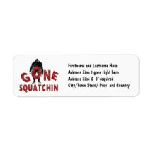Gone Squatchin - Crayon Style Squatcher Return Address Labels