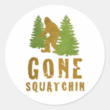 Gone Squatchin (Vintage) Round Sticker