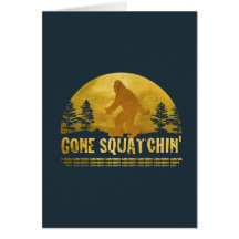 Gone Squatchin' (vintage sunset) Greeting Card