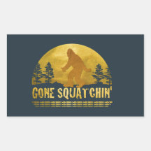 Gone Squatchin' (vintage sunset) Rectangular Sticker